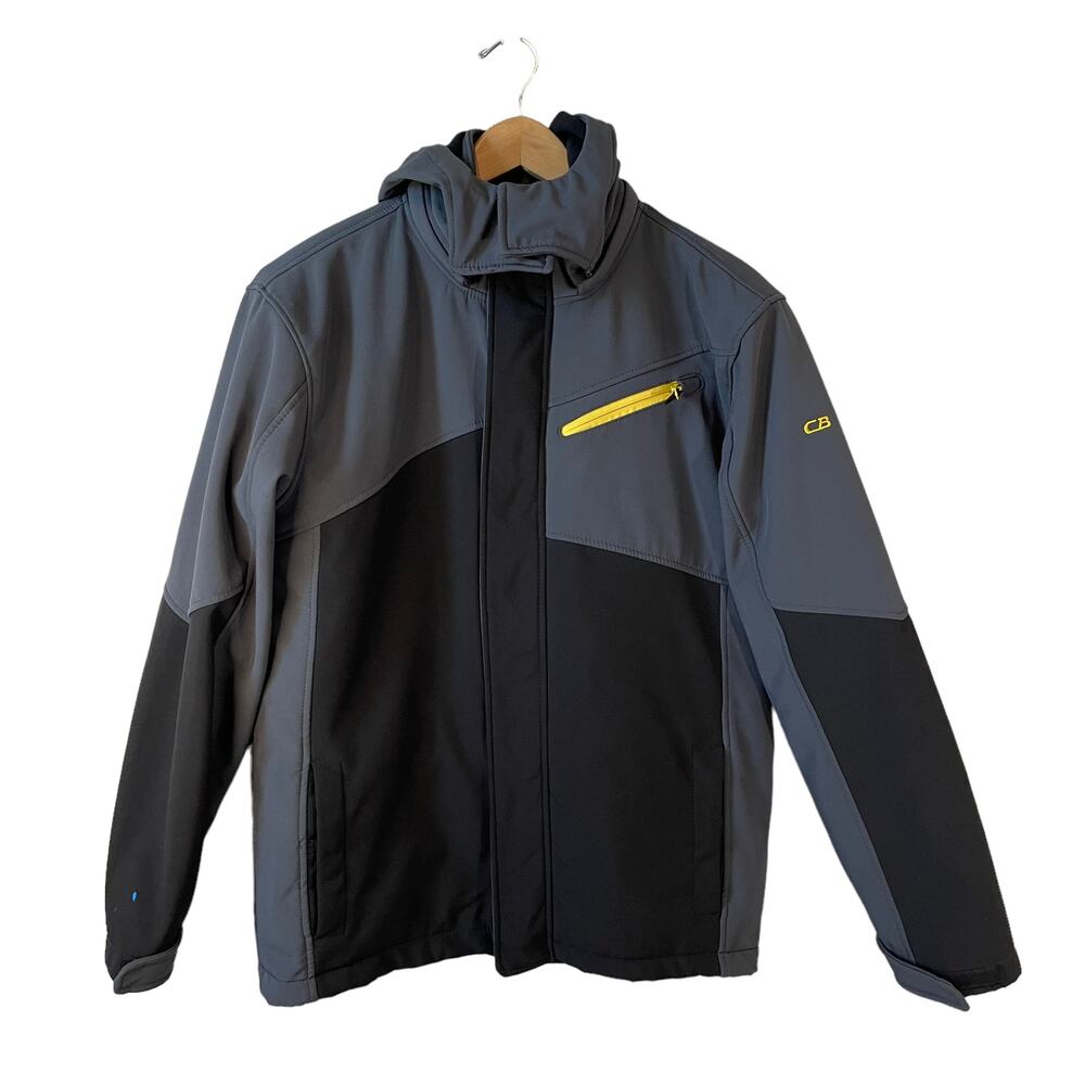CB Sports Boy's Full Zip Hooded Jacket Gray Black Size XL 18/20